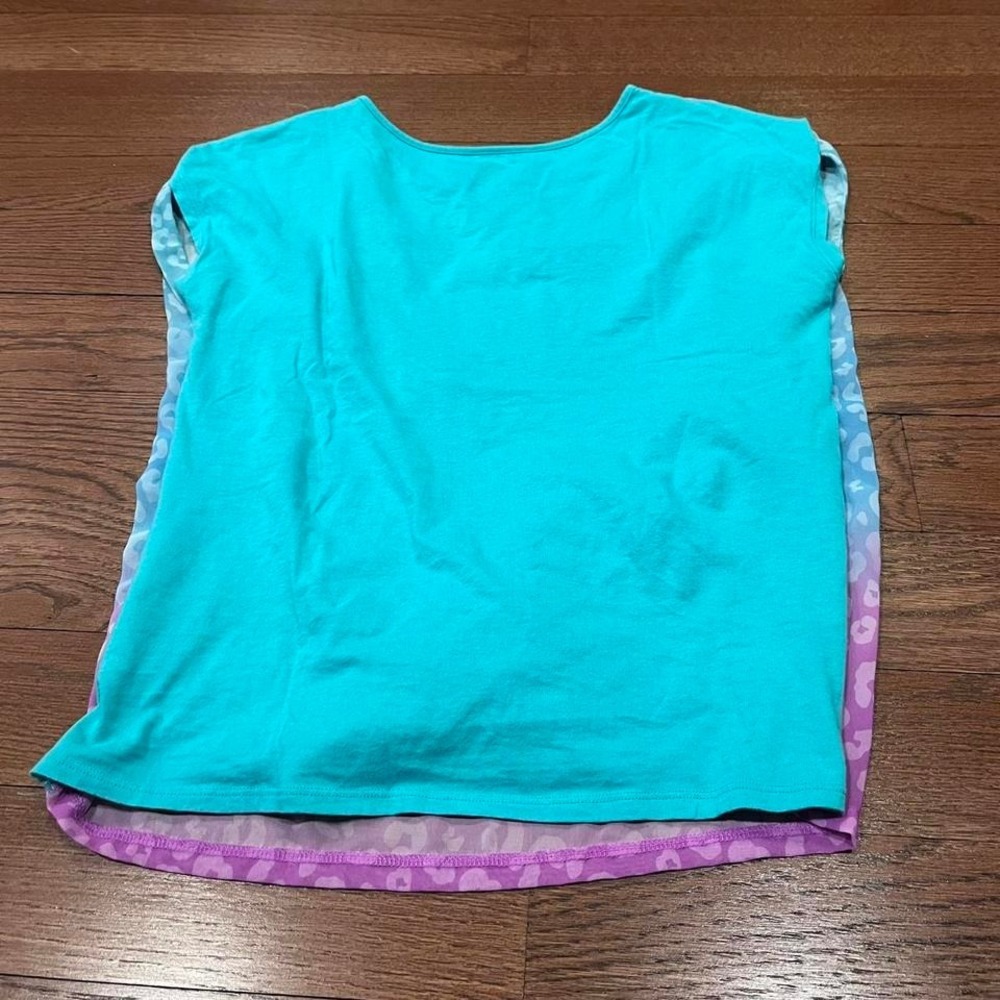 ⭐y2k justice teal & purple cheetah‎ print rhinestone top small - Picture 8 of 8